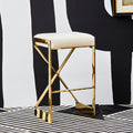Ivory and Gold Finish Bar Stool | Azalea