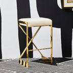 Ivory and Gold Finish Bar Stool | Azalea