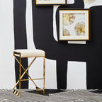 Ivory and Gold Finish Bar Stool | Azalea