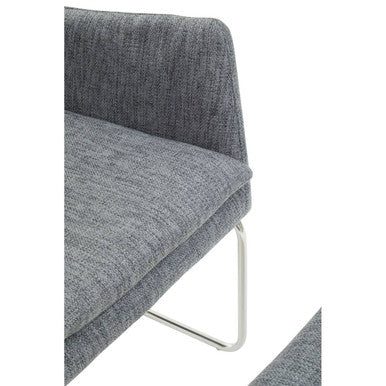 Grey Fabric Lounge Chair and Footstool Set | Azalea