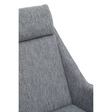 Grey Fabric Lounge Chair and Footstool Set | Azalea