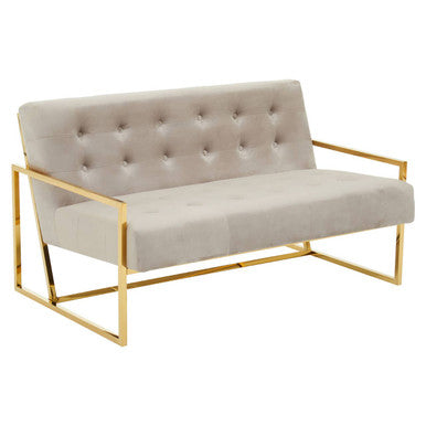 2 Seater Mink Velvet Sofa | Azalea