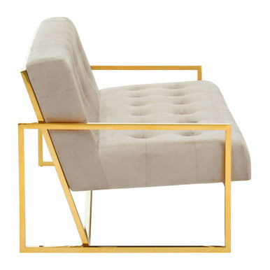 2 Seater Mink Velvet Sofa | Azalea