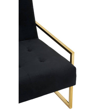 2 Seater Black Velvet Sofa | Azalea