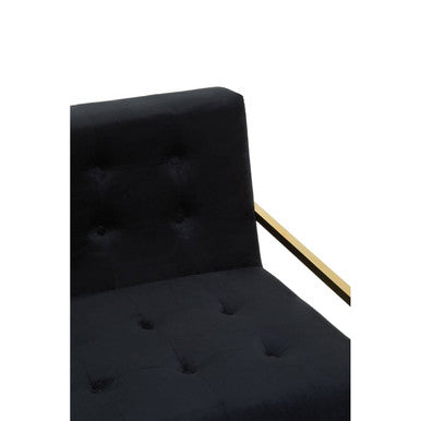 2 Seater Black Velvet Sofa | Azalea