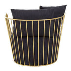 Black Fabric and Metal Chair | Azalea