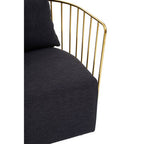 Black Fabric and Metal Chair | Azalea