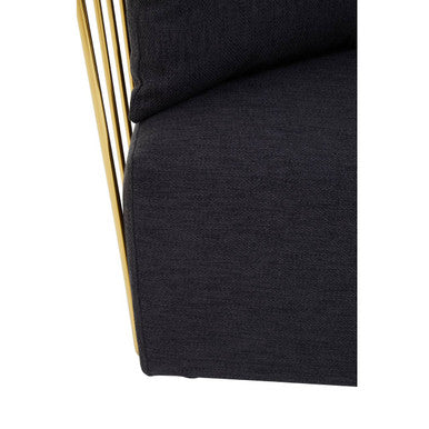 Black Fabric and Metal Chair | Azalea