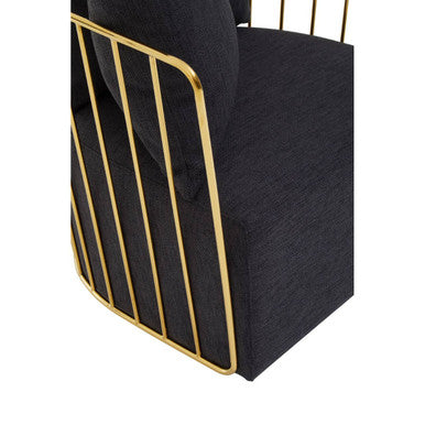 Black Fabric and Metal Chair | Azalea
