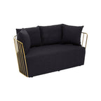 2 Seater Black Fabric Sofa | Azalea