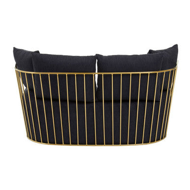 2 Seater Black Fabric Sofa | Azalea