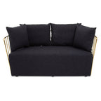 2 Seater Black Fabric Sofa | Azalea