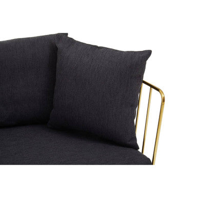 2 Seater Black Fabric Sofa | Azalea