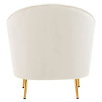 Yasmeen Beige Velvet Armchair