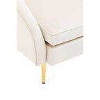 Yasmeen Beige Velvet Armchair