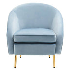 Aqua Blue Velvet Armchair | Yasmeen