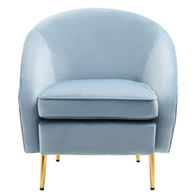 Aqua Blue Velvet Armchair | Yasmeen