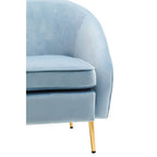 Aqua Blue Velvet Armchair | Yasmeen