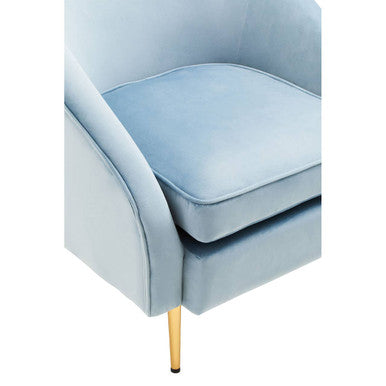 Aqua Blue Velvet Armchair | Yasmeen