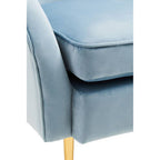 Aqua Blue Velvet Armchair | Yasmeen