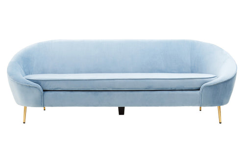 3 Seater Aqua Blue Velvet Sofa | Yasmeen