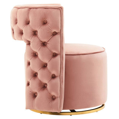 Pink Velvet Swivel Chair | Yasmeen