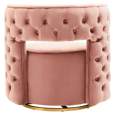 Pink Velvet Swivel Chair | Yasmeen