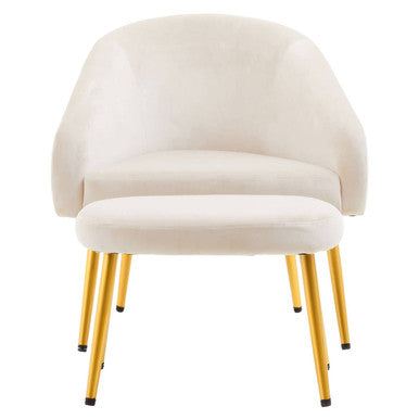 Beige Chair and Footstool | Yasmeen