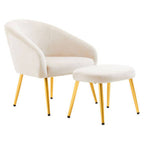 Beige Chair and Footstool | Yasmeen