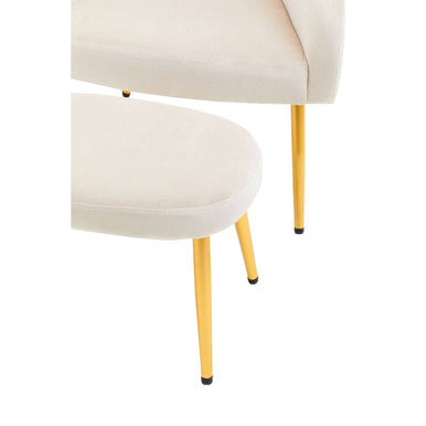 Beige Chair and Footstool | Yasmeen