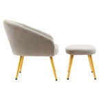 Mink Velvet Chair and Footstool | Yasmeen