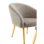 Mink Velvet Chair and Footstool | Yasmeen