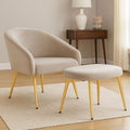 Mink Velvet Chair and Footstool | Yasmeen