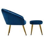Midnight Blue Chair and Footstool | Yasmeen