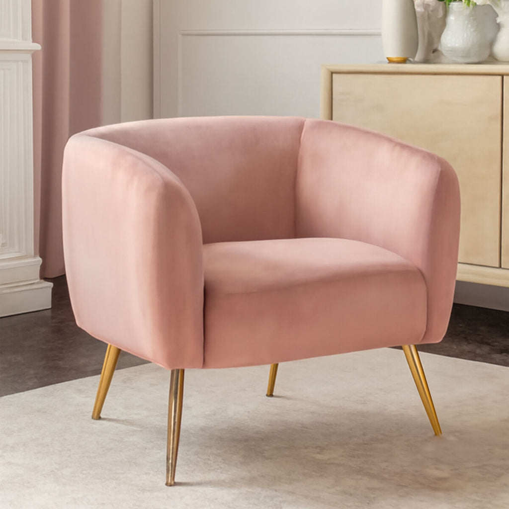 Pink Velvet Armchair | Yasmeen