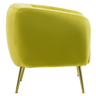 Olive Velvet Armchair | Yasmeen