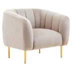 Mink Velvet Channel Detail Armchair | Yasmeen