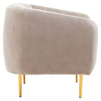 Mink Velvet Channel Detail Armchair | Yasmeen