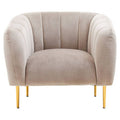 Mink Velvet Channel Detail Armchair | Yasmeen