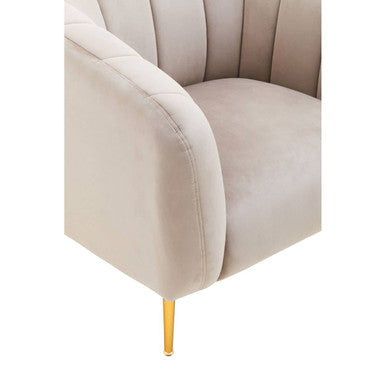 Mink Velvet Channel Detail Armchair | Yasmeen