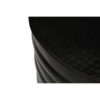 Set of Two Round Black and Brass Aluminium Coffee Tables with Ribbed Pattern | Arti