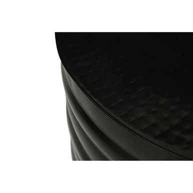 Set of Two Round Black and Brass Aluminium Coffee Tables with Ribbed Pattern | Arti
