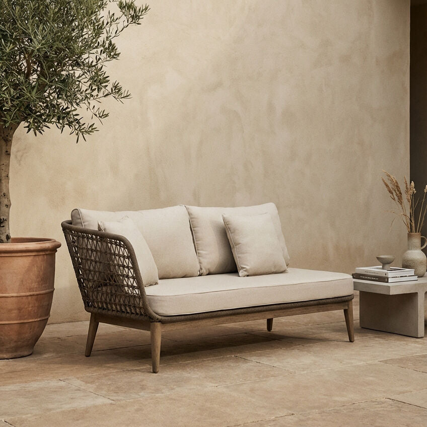 Woven Rope Chaise Longue with Cushions | Opus