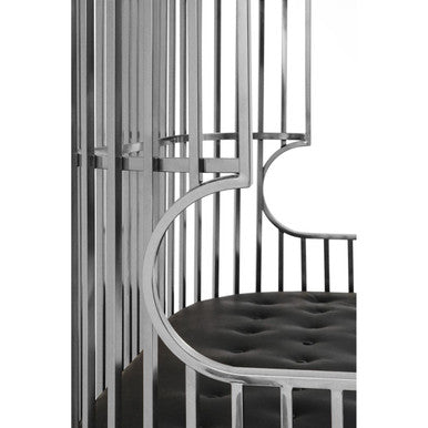 2 Seater Dome Cage Silver Sofa, Eliza