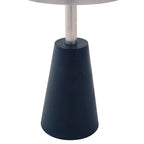 White Round Marble Top Side Table with Slim Column and Black Conical Base | Templar