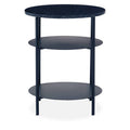 Black Marble Top 3 Tier Round Side Table with Slim Iron Frame | Templar