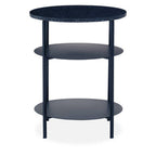 Black Marble Top 3 Tier Round Side Table with Slim Iron Frame | Templar