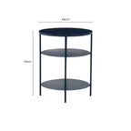 Black Marble Top 3 Tier Round Side Table with Slim Iron Frame | Templar