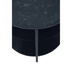 Black Marble Top 3 Tier Round Side Table with Slim Iron Frame | Templar