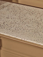 Gold Finish Metal Console Table with White Marble Rectangular Top | Templar